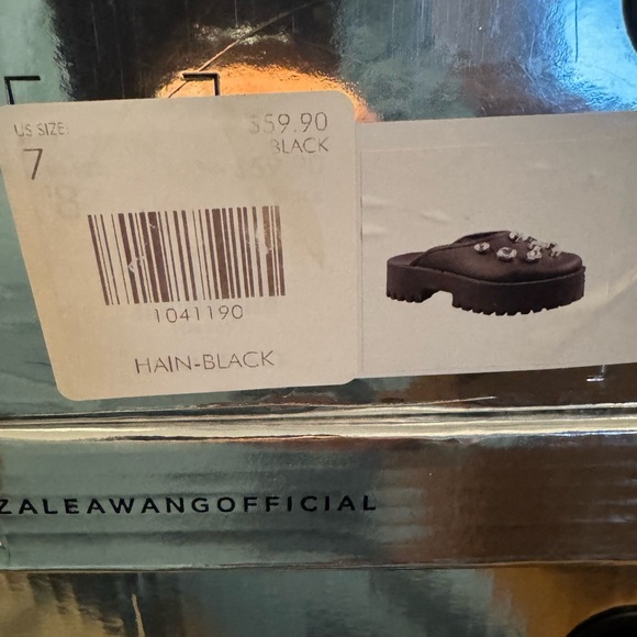 Azalea Wang Hain Black Rhinestone Platform Slides Size 7 NIB - Picture 6 of 6